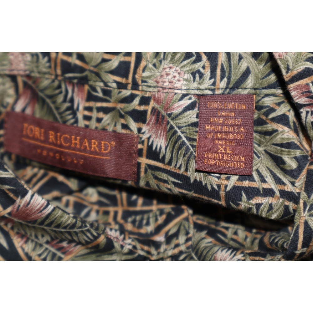 Tori Richard Honolulu Mens XL Tropical Palm Print Button Down Cruise Shirt - Picture 11 of 11